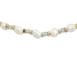 Bracelet doré perles de culture, perles dorées et apatite