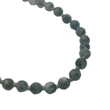 Collier doré perles grises et noeuds gris 75 cm