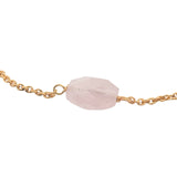 Bracelet doré quartz rose facetté