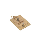Charms doré plaque rectangulaire double oeil avec zircons