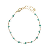 Bracelet doré en onyx verte et prehnite