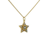 Collier doré étoile duo de labradorite et pierre de lune