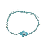 Bracelet cordon bleu turquoise main de Fatma turquoise