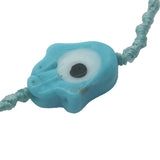 Bracelet cordon bleu turquoise main de Fatma turquoise