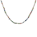 Collier doré perles colorées et noeuds blancs 42 cm