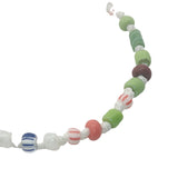 Collier doré perles colorées et noeuds blancs 42 cm