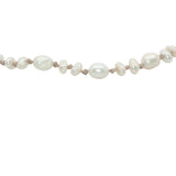 Bracelet doré petites perles de culture avec noeuds beige