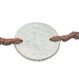 Colored cord bracelet and 925 silver franc coin