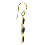 Boucles d'oreilles gouttes onyx noire facettée