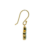 Boucles d'oreilles dorées trèfle onyx verte