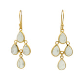 Boucles d'oreilles gouttes prehnite facettée