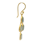 Boucles d'oreilles gouttes prehnite facettée