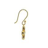 Boucles d'oreilles dorées trèfle pierre de lune