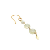 Boucles d'oreilles pendantes dorées quartz citron, perle de culture et pampille