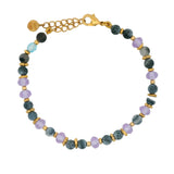 Bracelet pierres naturelles et disques dorés