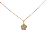 Collier doré fleur avec zircons 42 cm