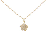 Collier doré fleur avec zircons 42 cm