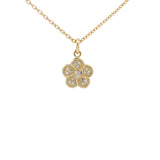 Collier doré fleur avec zircons 42 cm