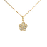 Collier doré fleur avec zircons 42 cm