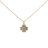 Collier doré trèfle avec zircons 42 cm