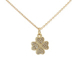 Collier doré trèfle avec zircons 42 cm