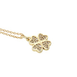 Collier doré trèfle avec zircons 42 cm