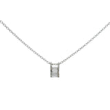 Silver necklace trilogy zircons baguettes