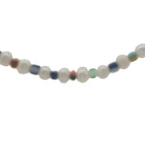 Collier doré perles de culture et perles multicolores 38 cm