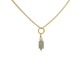 Collier doré labradorite et perle de culture 42 cm