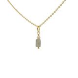 Collier doré labradorite et perle de culture 42 cm