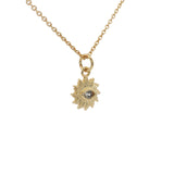 Collier doré petit soleil avec oeil et zircon 42 cm