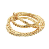 Gold flat palm mesh necklace