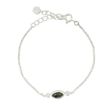 925 silver bracelet with natural stone and white zircons