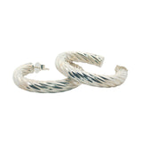 Twisted 925 silver hoop earrings