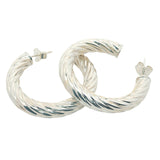 Twisted 925 silver hoop earrings