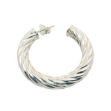 Twisted 925 silver hoop earrings