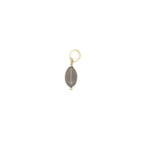 Charms doré en quartz fumé ovale