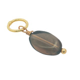 Charms doré en quartz fumé ovale