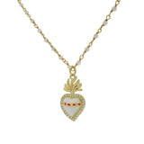 Sautoir santa maria labradorite et coeur blanc 75 cm