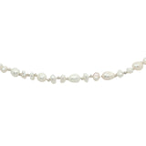 Chaine de cheville dorée petites perles de culture et fil blanc