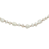 Chaine de cheville dorée petites perles de culture et fil beige