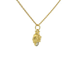 Gold necklace with ladybug and stone pendant