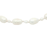 Chaine de cheville petites et grandes perles de culture fil blanc