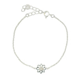 925 silver flower and stone bracelet
