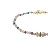 Bracelet doré avec tourmaline et perles dorées