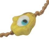 Bracelet cordon doré main de Fatma jaune