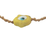Bracelet cordon doré main de Fatma jaune