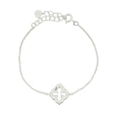 Bracelet en argent 925 avec fleur arabesque et zircon blancs
