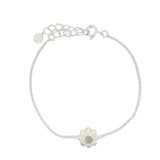 925 silver bracelet with labradorite flower and zircons