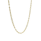 Gold necklace with flat filed curb chain